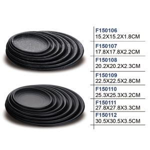 Temperature Resistant and Durable Matte Black Dinnerware Plates with Melamine