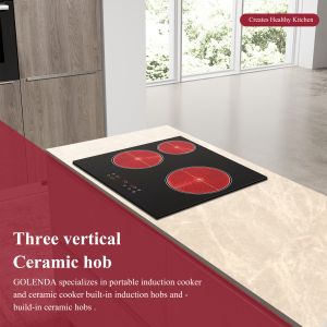 Infrared Built In Ceramic Hob Cooker 5100W Three Burner Touch Control