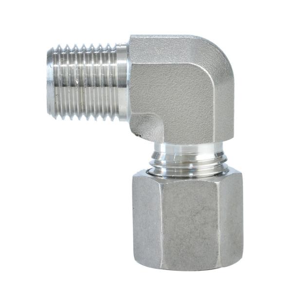 Customized Size OEM Hydraulic Bite-Type Tube Fitting 90-Degree Elbow BSPT Male