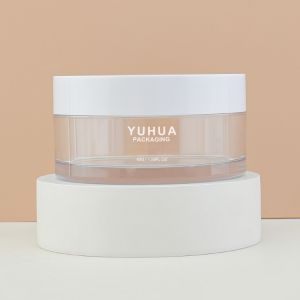 45g Oblate Shape Thick Wall PET Jar With White Plastic Cap Cream Lotion