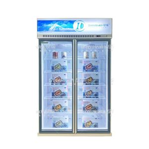 Commercial Upright Inverter Fan Cooling Display Freezer With Auto Defrost System