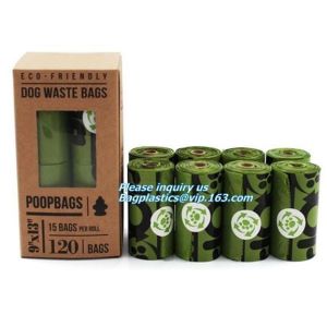 Cornstarch 100% compostable biodegradable dog poop bags, Dispenser with recycle
