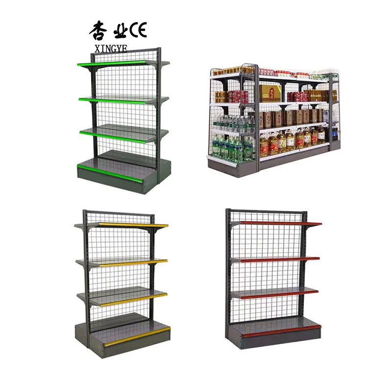 Cheap Factory Customized Color Size Double-sided Supermarket Shelves Grid Shelf for sale
