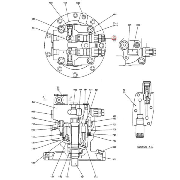 Excavator Hydraulic Relief Valve Hitachi Hyundai Vîlvă First Class Rotary Motor Relief Valve
