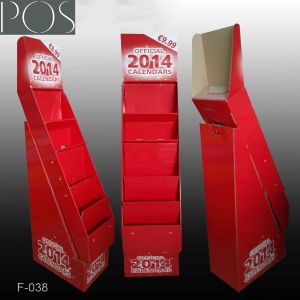 Custom corrugated compartments display shelf for books