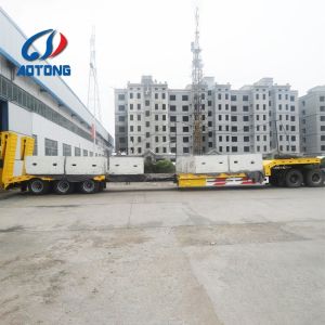 60ton 70ton 80tons Lowbed Semi Detachable Lowboy Trailer with Duel Line Brake