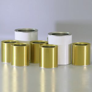 1L 4L Mini Empty Round Metal Painting Tin Cans With Plain Lid