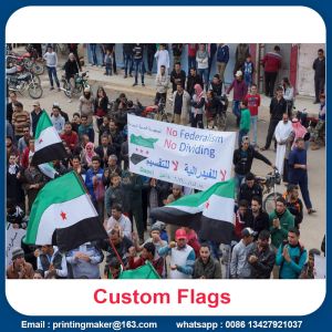 Custom 110 G Knitted Polyester Fabric Advertising Flags