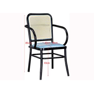 Cheap Iron Pipe Frame 85cm 44cm Rattan Upholstered Cafe Chairs for sale