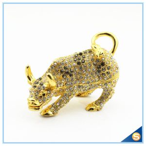 Wall Street Full Of Rhinestone Lucky Cattle Trinket Box Decoration Animal