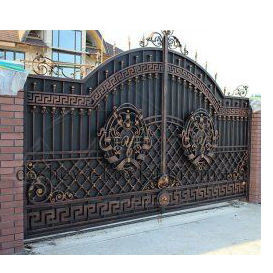 Security Entrance Sliding Driveway Gates , Wrought Iron Main Gate Design