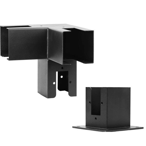 Quality 3 arm right angle pergola corner bracket for 4x4 wood posts extension modular size pergola brackets wholesale