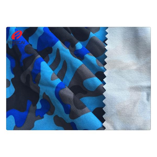 Print 150D Yarn Single Jersey Fabric For T Shirt Polyester Spandex