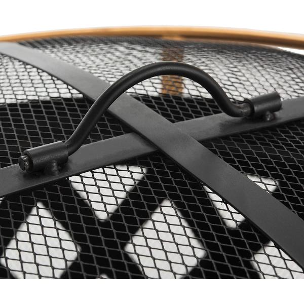 20.1 Pounds Copper And Black Portable Round Charcoal Fire Pit For Gardern