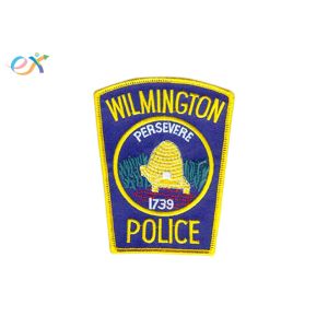 Fashionable Custom Embroidered Police Badge Polyester Material Shape Customized