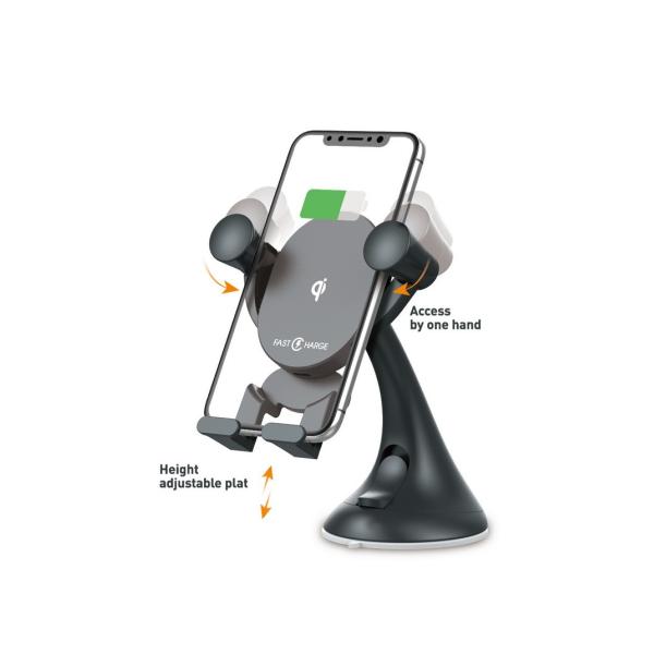 Mini Car Mount Qi Wireless Charger 360 Rotating Adjustable Qi Wireless Car Charger