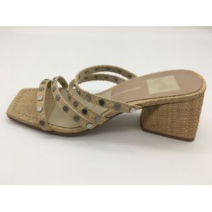 #6 - #11 Summer Chunky Heel Sandals / Tan Ladies Peep Toe Sandals