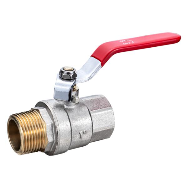 DN15 MXF Thread Connected Brass Ball Valve Water Tap Nickel Plating