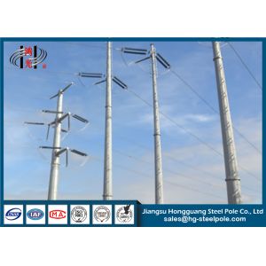 500KG 3.0mm Thickness 50ft Height Steel Utility Electrical Power Poles Bitumen