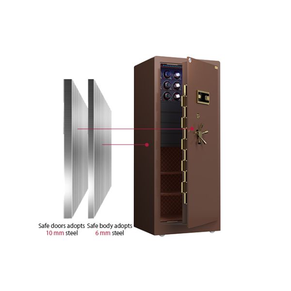 Small Jewelry Watch Winder Safe Fireproof Fingerprint Double Alarm