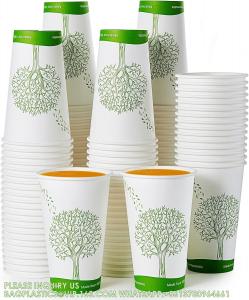 Cheap 16 Oz Compostable Cups, Biodegradable Disposable Paper Cups With PLA Lined, Eco-Friendly Paper Coffee Cups For Party for sale