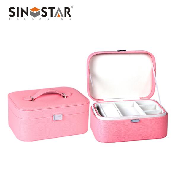 Quality OEM Order Accept Leather Jewelry Box with Rectangular Inner Material LEATHER wholesale