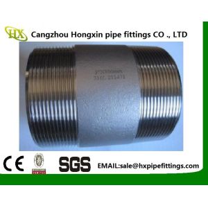 ANSI B 16.9 Galvanized carbon steel pipe fittings BSP NPT Thread pipe nipple