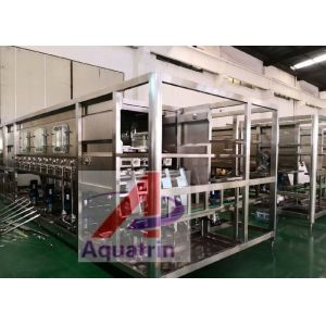 7.5kw PLC 5 Gallon Water Filling Machine PET Bottle Rinsing Nozzles 600BPH