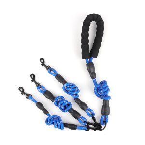 Dog leash multifunctional one-to-three dog leash reflective pet leash