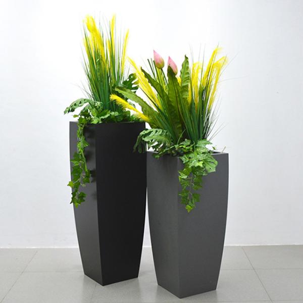 Quality Waterproof Stainless Steel Flowerpot Anodized Customized Large Metal Flower Pots wholesale