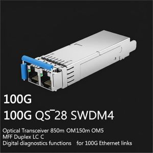 100G QSFP28 SWDM4 Optical Transceiver 150m OM5 MMF LC RoHS