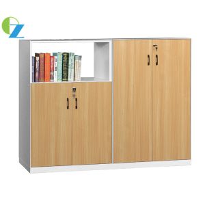 China 5mm Edge Slim Metal Storage Cabinet 2 Tier Cupboard 1 Open Shelf on sale