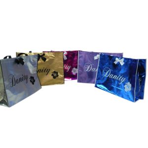 China Non Woven Carry Bag , 75g Coated Unwoven Fabric Shopping Bags With Butterfly Bow on sale