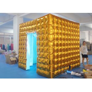 Gold Inflatable Photo Booth 2.5 X 2.5 X 2.5 M Two Doors CE Approved