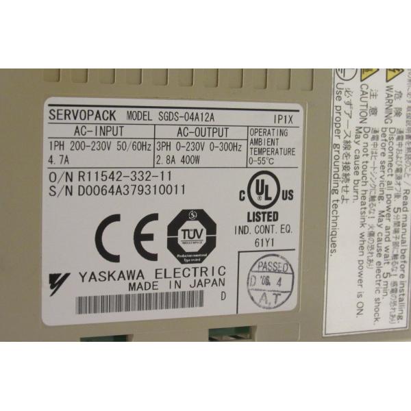 Yaskawa SGDS-04A12A AC SERVO AMPLIFIER 200-230V 4.7A 400W NEW