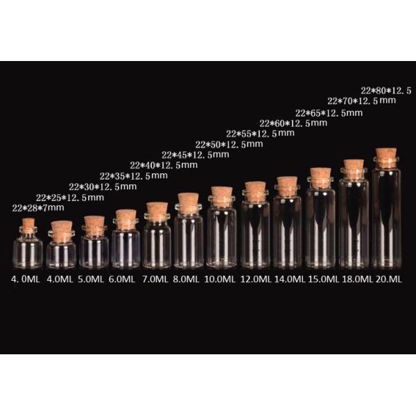 22mm Small Jars With Cork Tops, Glass Bottles for Storage, Good Quality and