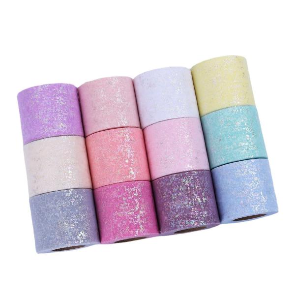 Quality Polyester Organza Tulle Rolls Glitter Pattern wholesale