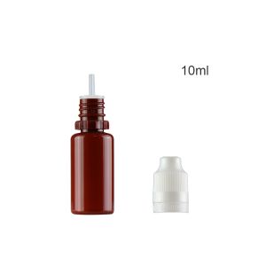 Empty Brown Pet Liquid Dropper Bottle 10ml Capacity With Anti - Theft Cap
