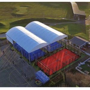 Squash Court Ceiling Cover Featuring Custom Heat-Resistant Material & Athletic Design
