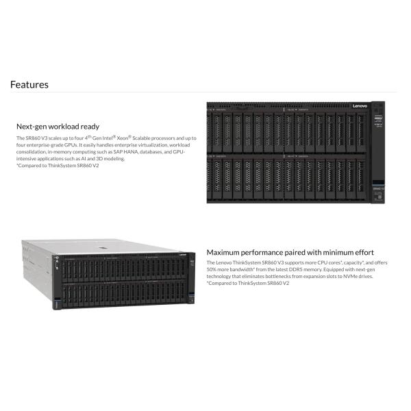 Lenovo ThinkSystem SR860 V3 Superior 4U Rack Server DDR5