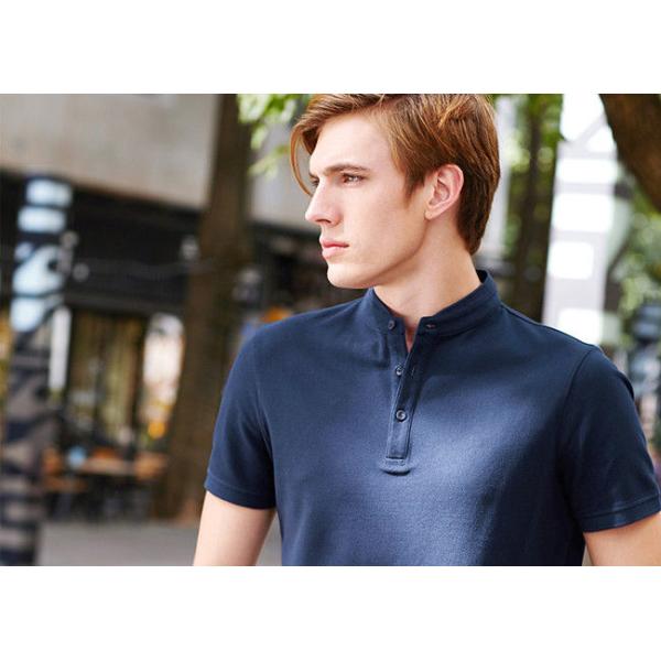 Men'S Navy Color Personalized Polo Shirts Stand Collar Fashion T - Shirt