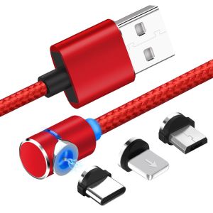 Type C Iphone ElbowMagnetic USB Cable 360 Degree Rotation Cable OD 3.2mm