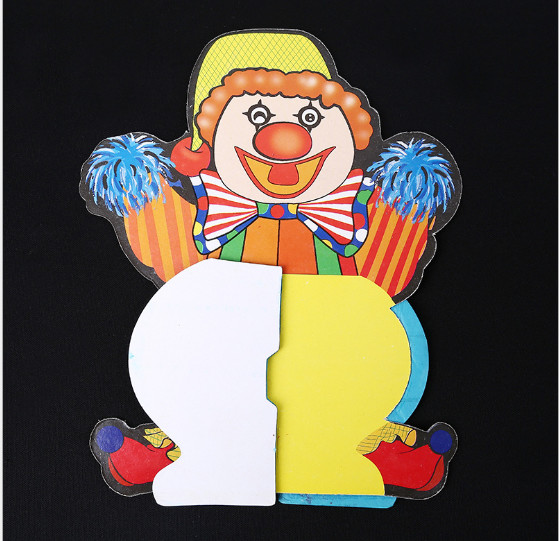 Supermarket home stereo paper sculpture, creative color handmade paper honeycomb, clown pattern origami, customizable