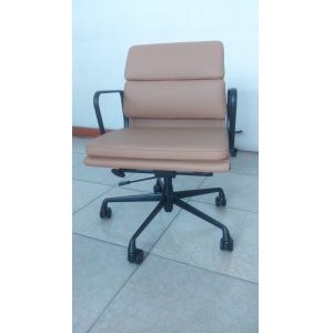 Sophisticated Ergonomic Office Chair Brown Color Soft Pad Back 360 Degree Swivel