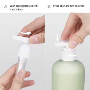 500ml Green cylindrical smooth with white pump for shampoo lotion bottle