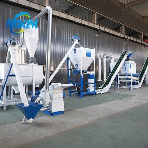Automatic feed pellet production line for chickens, ducks, cattle and sheep