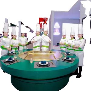 Commercial Teppanyaki Grill Table with Beef Mutton Chicken Cooking Capabilities