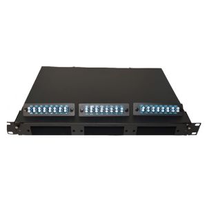 Rack Mounted 1U Fiber Patch Panel With 48 Cores LC Pigtail Single Mode Type