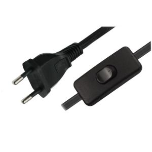 Durable Laptop VDE Power Cord Waterproof With 2 Pin European Plug