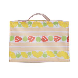 Waterproof 210D Zipper Insulated Cooler Lunch Bag Removable With Fruit Print